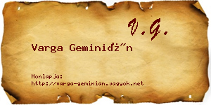 Varga Geminián névjegykártya